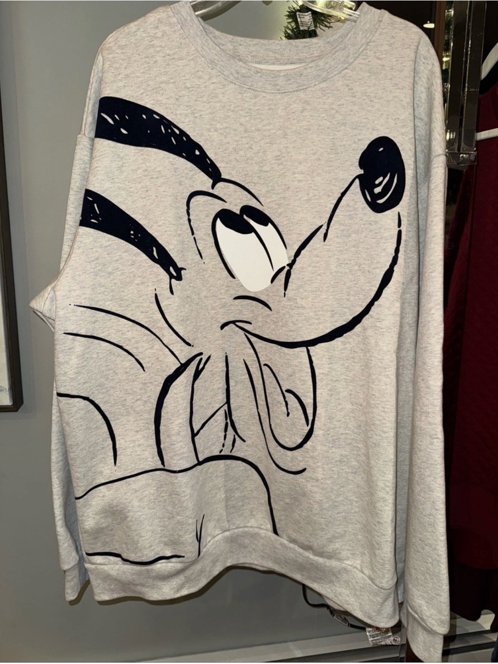 Disney Crewneck Sweatshirt with Large Black Pluto Cartoon Graphic Size XXL NWOT